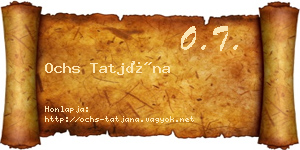 Ochs Tatjána névjegykártya